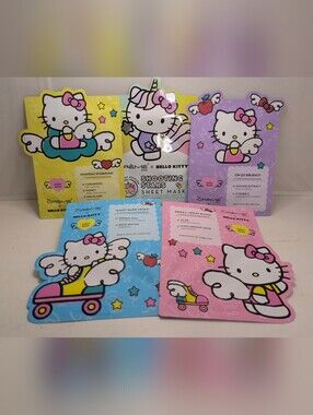 Hello Kitty x The Crème Shop Sheet Mask Bundle 5 Pack Sanrio K-Beauty Gift Set
